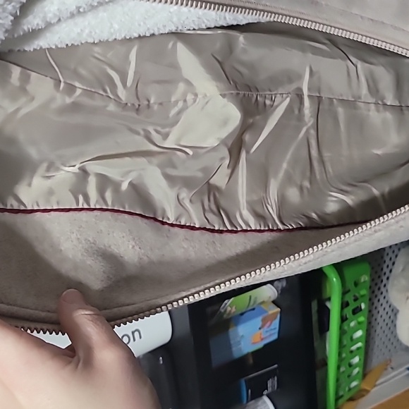 NWT D.E.T.A.I.L.S I.N.C Cozy Beige Hooded Coat with Plaid Scarf Faux Fur Size 3X - Picture 9 of 10